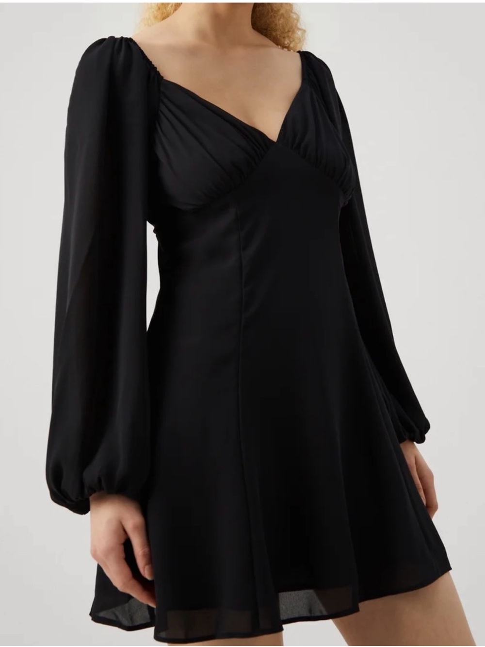 Abercrombie Black Long-Sleeve Mini Dress - MediumTall